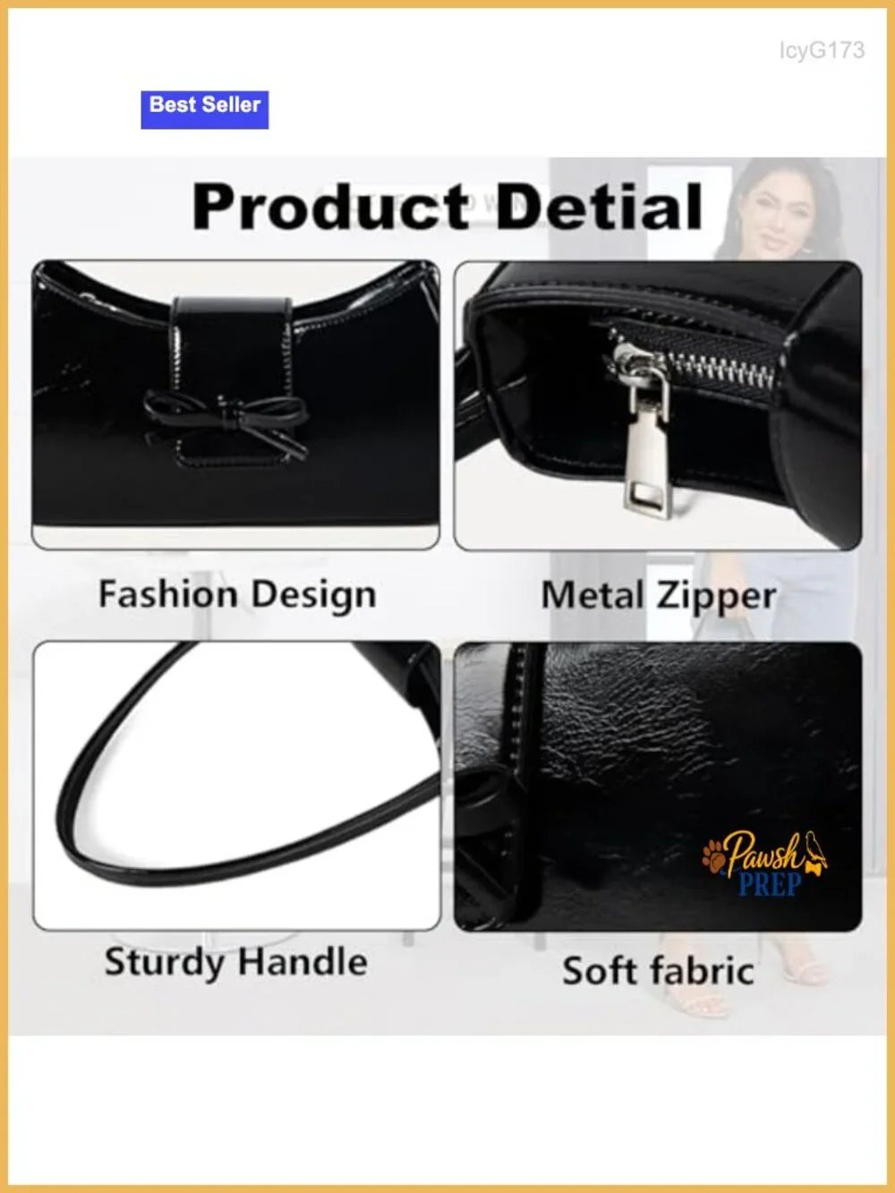 Patent Leather Hobo Handbag with Bow - Y2K Shoulder Bag for Women, Cute Purse,